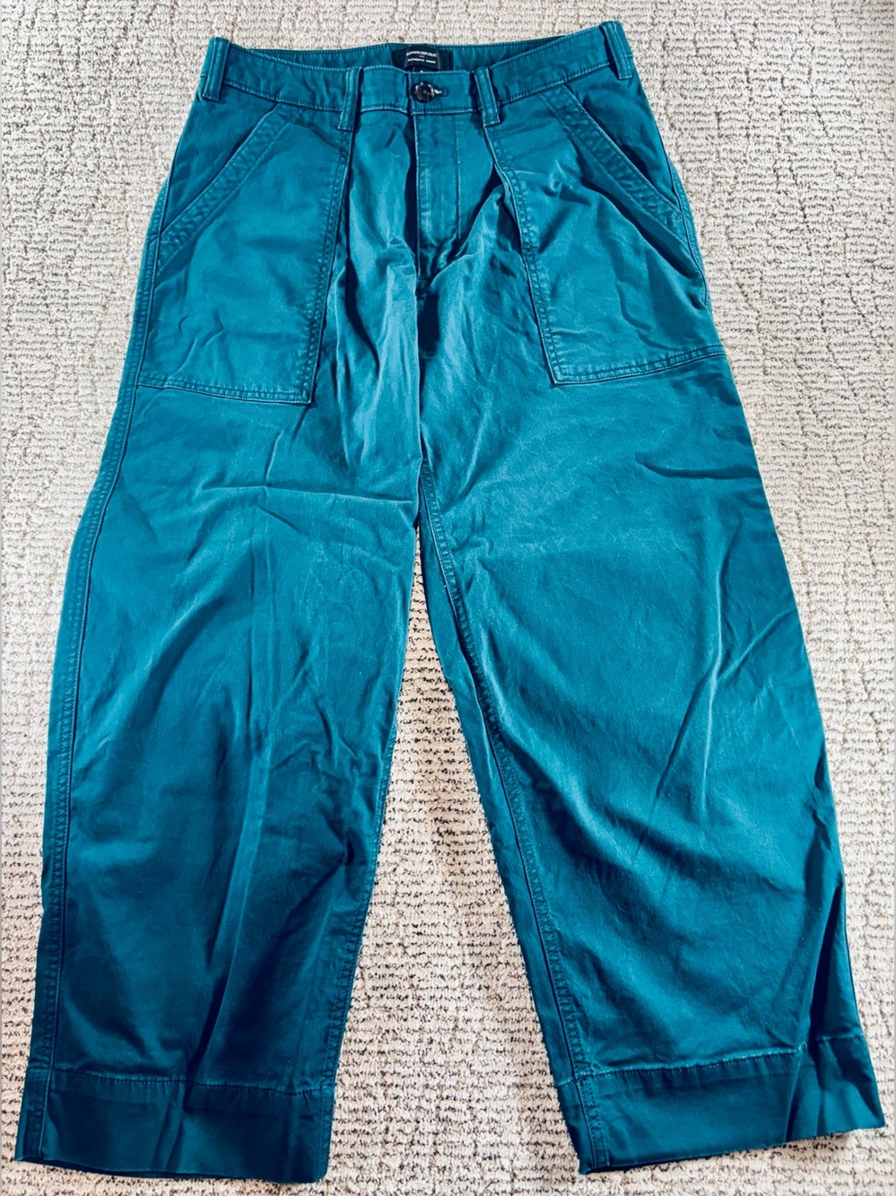 Banana Republic Women’s Size 8 Teal Green Authentic Chino Barrel Crop Pants